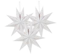 Veemoon 3 pezzi paralumi natalizi di carta elegante decorazione sospesa nel design a stella a nove punte per occasioni festive, durevole e facile da conservare