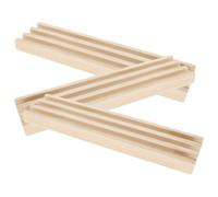 Veemoon 3 Pezzi Porta Domino in Legno Beige per Giochi da Tavolo, Supporto per Carte e Basi Montessori, Organizer per Domino e Treno Messicano, Accessorio per Famiglie