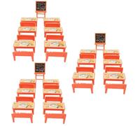 Veemoon 3 Set Miniatura Lavagna E Scrivania Per Paesaggio Classroom Accessorio E Decorazione Con Design Vividamente Realistico 13 Pezzi*3