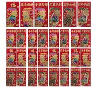 Veemoon 30 buste rosse per il Capodanno cinese, 2027 Anno della Pecora | Portafortuna, sacchetti Hong Bao con decorazioni dorate in rilievo per la Festa di , compleanni e matrimoni.
