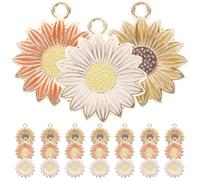 Veemoon 30 pezzi Ciondoli Girasole per Creazione Gioielli Accessori per Collane Braccialetti Portachiavi e Orecchini Charm Fai da Te in Bianco Arancione e Giallo