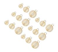 Veemoon 30Pcs Plated Spiral Bead Cage Charms Pendants for DIY Jewelry Making (Gold)