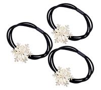 Veemoon 3pezzi Elastici Per Capelli Forma Di Fiocco Di Elastici Per Coda Di Cavallo Strass Fascia Per Capelli Natalizi Da Donna e Ragazza Per Feste e Vita Quotidiana