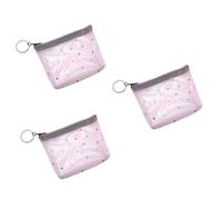 Veemoon 3pezzi Portamonete Pvc Con Zip Monete e Chiavi Per Scuola e Shopping Rosa