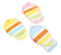 Veemoon 3pezzi Scrubber da Bagno Strumenti per Pulizia del Shower Esfoliante per Corpo Asciugamano da Bagno per Ragazza Portatile Non Occupa Spazio Facile da Trasportare Colore Casuale