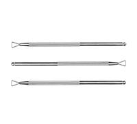 Veemoon 3pezzi Spingi Cuticole in Acciaio Inossidabile Triangolo Rotondo Doppio Lato Peeler Raschietto Per Pulire Cuticole e Rimuovere Smalto Per Unghie