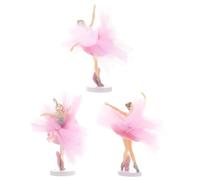 Veemoon 3sets Topper per Cupcake Forma di Ballerina Gonna in Tulle Decorazione per Torta Forma di Bambina Bomboniera per Feste