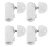 Veemoon 4 Fibbie per Palo Clinico per Supporto Infusione Medica da 22mm a 19mm, Connettore Regolatore Riutilizzabile in Plastica Bianca, Accessorio Compatto per Supporti Mobili