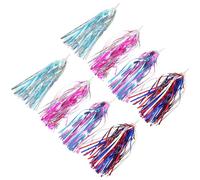 Veemoon 4 Paia Nastri Arcobaleno da Manubrio per Bici e Scooter, Streamer Nappe Colorate per Decorazione Manubrio, Accessori Ciclismo per Adolescenti e Tricicli