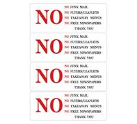 Veemoon 4 Pezzi Adesivo per Cassetta Postale No Volantini in Pvc per Porta | Alta Visibilità, Facile da Usare, Aiuta a Evitare Smarrimenti e Consegne Errate in Ufficio