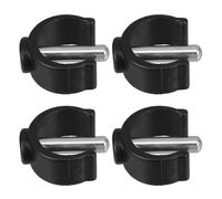 Veemoon 4 Pezzi Clip C a Forma di Serratura per Bastone da Passeggio e Deambulatore 22mm Nero in Plastica e Ferro per Sostituzione e Utilizzo in Bagno
