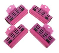 Veemoon 4 Pezzi Clip per Chioma Termoresistenti Hot Roller Clips in Plastica Rosa, Set Grande e Piccolo, per Styling e Bigodini, Grandi e 2 Piccoli