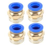 Veemoon 4 Pezzi Connettore Rapido Rame Attacco Diretto per Tubo Aria Design Push To Connect per Compressori e Attrezzature Pneumatiche Performance Ottimizzata