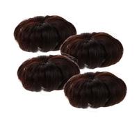 Veemoon 4 Pezzi Fermagli per Capelli Bambina Clip per Chignon Sintetici Marrone Scuro Accessori Leggeri per Acconciature Facili e Comode per Bambine e Ragazze di Tutte le Età