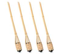 Veemoon 4 pezzi Fiaccole da Giardino in Bamboo Sostenibile Torce da Resistenti al Vento con Fiamma Unico per Feste Campeggio e Decorazioni Romantiche