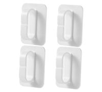 Veemoon 4 pezzi Ganci Adesivi da Parete Appendini Multiuso Senza Portasciugamani Bagno e Cucina Installazione Facile su Superfici Lisce Forte Capacità di Carico Finitura Liscia Bianco