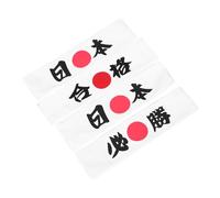 Veemoon 4 Pezzi Head Ties Karate Bandana in Tessuto Traspirante e Assorbente Sudore Fasce per con Design Giapponese Samurai per Sport e Attività Team Building