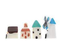 Veemoon 4 Pezzi Mini Casa Decorazione Fai da Te in Resina, per Micro | Giardino Domestico, Stile Creativo e Grazioso, Combinabile Liberamente, Valorizza L’estetica Verde