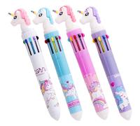 Veemoon 4 Pezzi Penna a Sfera Multicolore Multifunzione ABS Portatile | Design Paillettes, Uso su Quaderni e Biglietti, Adatta ad Adulti e Amanti della Cancelleria