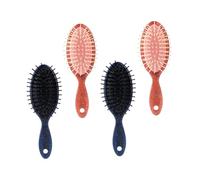 Veemoon 4 Pezzi Pettine per Chioma Portatile a Cuscino D'aria in Ps Nero Marrone, Design Allungato Leggero, lo Styling a Casa in Viaggio