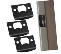Veemoon 4 Pezzi Piastra Acciaio Inox per Serratura Porta Kit Riparazione Porta Dingresso Coperture per Scrocco Serratura Protezione Sicurezza con Bordi Arrotondati
