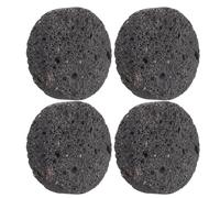 Veemoon 4 Pezzi Pietra Aromatica Vulcanica Nera 60mm per Diffusione Profumo | Pietra Lavica Levigata, Struttura Porosa, Design Minimalista Nero, per Auto, Ingresso e Superfici Vetrate