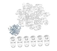 Veemoon 40 Impostati Kit Clip Ritenzione Trasparenti con Robusto per Porte Armadi e Specchi Clip Adatte Diverse Spessori per Uso e Commerciale