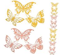 Veemoon 48 Pezzi Farfalle Decorative da Parete per Regali e Adesivi Murali Eleganti e Realistici per Decorazioni Compleanni Matrimoni e Feste Colori Oro e Rosa Facili da Applicare