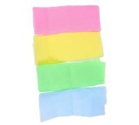 Veemoon 4pezzi Asciugamano Esfoliante per Pulizia Schiena Cintura e Asciugamano Doccia Morbido Delicato Forte potere Pulente Riporre Salvaspazio Casa Viaggi