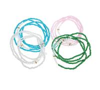 Veemoon 4pezzi Beads Waist Chain Multi-layer Body Chain for Women Versatile Costume Decor for Beach Parties Nightclubs and Celebrations