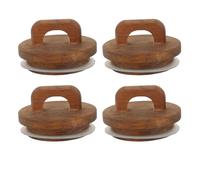 Veemoon 4pezzi Coperchi Rotondi in Legno per Contenitori Barattoli per Caffè Zucchero e Tè Coperchi Ermetici in Legno con Guarnizione in Silicone Riutilizzabili per Conservazione Alimentar