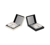 Veemoon 4pezzi Custodia per Lenti Contatto Portatile Doppio Scomparto di Stoccaggio Finestra Trasparente per Controllo Rapido Sigillatura Sicura per Uso Quotidiano e Viaggi Design