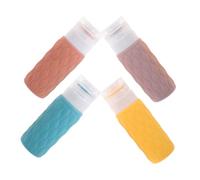 Veemoon 4pezzi Falconi per Shampoo Vuoti Ricaricabili in Silicone Dispenser per Liquidi da Viaggio Contenitori da Toeletta per Viaggi e Uso Quotidiano