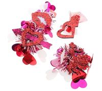 Veemoon 4pezzi Fermagli per Capelli Forma di Cuore Piccole Forcine Paillettes Rosse e Fiocchi Accessori per San per Donne e Ragazze Design Elegante e Duraturo