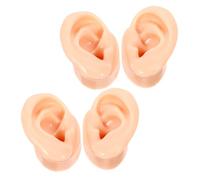 Veemoon 4pezzi Orecchio Realistico in Silicone di Orecchia Umana Espositore per Orecchini Supporto per Piercing Pratica di Piercing Espositore per Gioielli da Banco Orecchio in Silicone