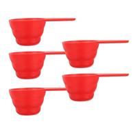 Veemoon 5 Dosatori in Alimentare Abs, Misurini Graduati 8/10/12 G, Porzionatori per Caffè, Tè e Spezie, Set da 5 Pezzi Rosso, Utensili Riutilizzabili per Cucina e Preparazioni