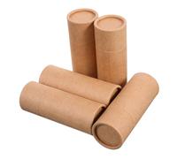 Veemoon 5 Pezzi Scatole Cilindriche in Carta Kraft Contenitori Tondi per Aromatiche con Coperchio Astucci Aromaterapia e Tè Design Portatile e Sigillante per Viaggi e Conservazione Sicura