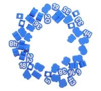 Veemoon 50 Pezzi Cappucci Numerati per Matite 1-50 Blu in ABS per Scuola | Coperture Elastiche, Facile Rimozione e Riuso, Identificazione Ordinata, Adatti a Matite di Legno