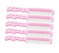 Veemoon 5pezzi Pettine Rosa Per Bambole Spazzola in Plastica Rosa Accessori Per Capelli Pettine Denti Fini Per Capelli Di Bambole Strumento Per Cura Per Parrucca Spille Di Metallo