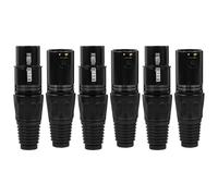 Veemoon 6 Connettori Xlr Maschio e Femmina a 3 Pin, Spina del Cavo Microfono Compatta Guscio in Plastica Resistente, Connettore Xlr Tipo Saldatura per Apparecchi Audio e Microfoni