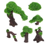 Veemoon 6 Pezzi Alberi di Muschio Artificiali per Decorazione Terrari, Miniature Verdi Realistiche per Micro Paesaggi Fai da Te e Decorazioni Casa delle Bambole