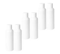 Veemoon 6 pezzi Bottiglie da Viaggio Portatili in Plastica Bianca Bottiglie Spremibili Antiperdita per Cosmetici e Saponi Design Leggero e Compatto per Trasporto Sicuro e Pratico