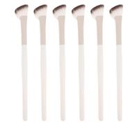 Veemoon 6 Pezzi Pennello Contouring Naso a Ventaglio Mezzo Ventaglio Beige in Plastico e Nailon per Sfumatura Professionale e Distribuzione Uniforme della Polvere nel Trucco Viso