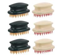 Veemoon 6 Pezzi Pettine per Cuoio Capelluto con Setole Morbide Tpr Denti Larghi per Shampoo Esfoliante Antiforfora Uso Bagnato e Asciutto Adatto Capelli Sottili Spessi e Ricci