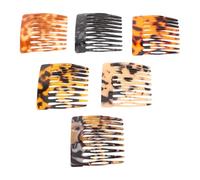 Veemoon 6 Pezzi Pettini Antistatici con Clip Leopardo per Capelli Pettini Portatili per Acconciature Quotidiane Fermagli Decorativi per Donne e Parrucchieri Accessori Anticrespo e