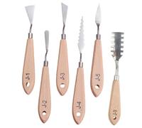 Veemoon 6 pezzi Spatole per Pittura Olio in Acciaio Inossidabile Raschietti per Mix e Texture Leggere e Portatili per Artisti Professionisti e Appassionati di Arte