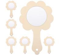 Veemoon 6 Pezzi Specchi in Legno, Giocattoli a Specchio Fai da Te, Mini Specchietti Portatili Decorativi per attività Creative e Coordinazione Motoria Fine