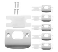 Veemoon 6 Set di Piastre di Riscontro per Serratura, Piastre di Riscontro a Labbro, di di Sicurezza Residenziali in Acciaio Inossidabile con Viti per Serrature Esterne Blindate