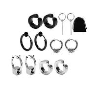 Veemoon 6paia Generato Per Prodotto Stylish Stainless Steel Ear Clips for Men Non-piercing Ear Decor for Festivals and Daily Wear Comfortable and Eye-catching Accessory