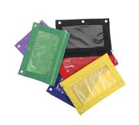 Veemoon 6pezzi Astuccio Organizer Scuola Con Raccoglitore Anelli e Cerniera Borsa Portadocumenti Trasparente in Pvc Contenitore Per Penne e Matite Da Ufficio e Scuola